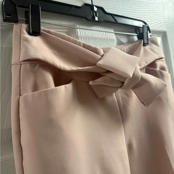 Ann Taylor Factory Light Pink Tie Front Trousers Size 8 - Picture 2 of 9